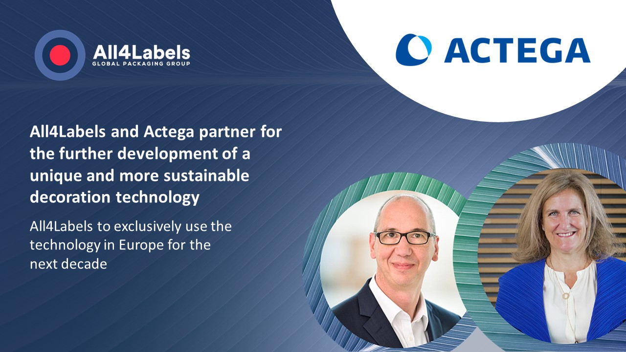 All4Labels and Actega partner for the further development of a unique and more sustainable decoration technology